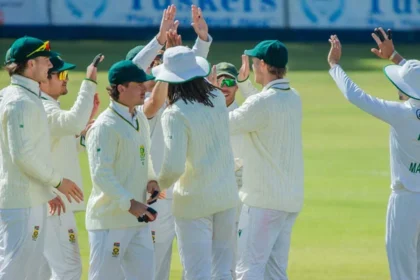 BULAWAYO: Corbin Bosch's all-around skill and rookie Lhuan-dre Pretorius's record-breaking century helped South Africa defeat Zimbabwe by a resounding 328 runs in the opening Test match. In the first Test of the two-match series, the home team's batting line collapsed on a pitiful 208 runs while chasing a difficult 537-run goal. Bosch removed the number three batsman on the first ball of the day, giving Zimbabwe the worst possible start as they attempted to rally from 32-1 through opener Prince Masvaure and Nick Welch (0). Following the early blow, Masvaure was joined by first-innings centurion Sean Williams for a short 32-run partnership.