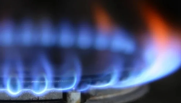 Flames from a gas stove