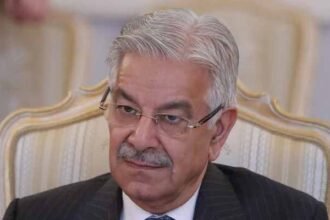 Khawaja Asif attends a meeting with his Russian counterpart Sergei Lavrov in Moscow, Russia,