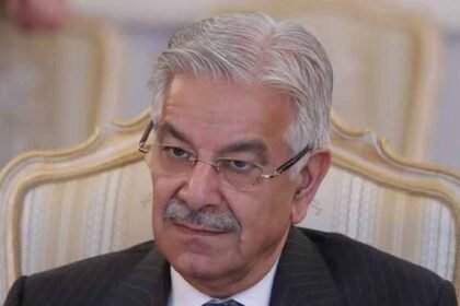 Khawaja Asif attends a meeting with his Russian counterpart Sergei Lavrov in Moscow, Russia,