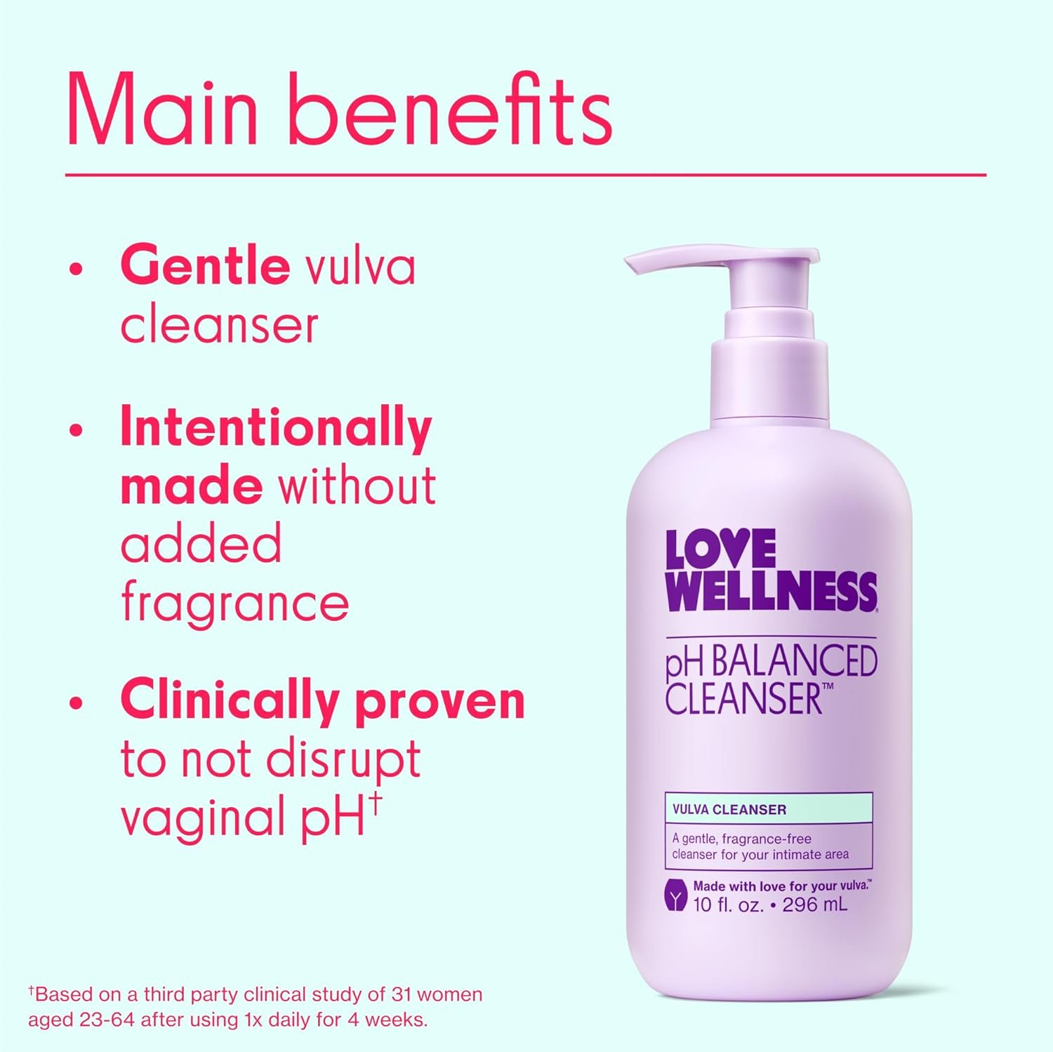Love Wellness pH Balancing Cleanser | Feminine Vulva Wash for Intimate Health & Hygiene | Fragrance-Free, Non-Irritating & pH Matched | With Aloe Vera & Calendula for Sensitive Skin | 10 Fl Oz - Image 8