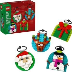 LEGO Christmas Ornament Selection Building Toys - Holiday Crafts for Family, Kids, Boys & Girls, Ages 6+ - Hanging Christmas Decorations for Tree - 40744