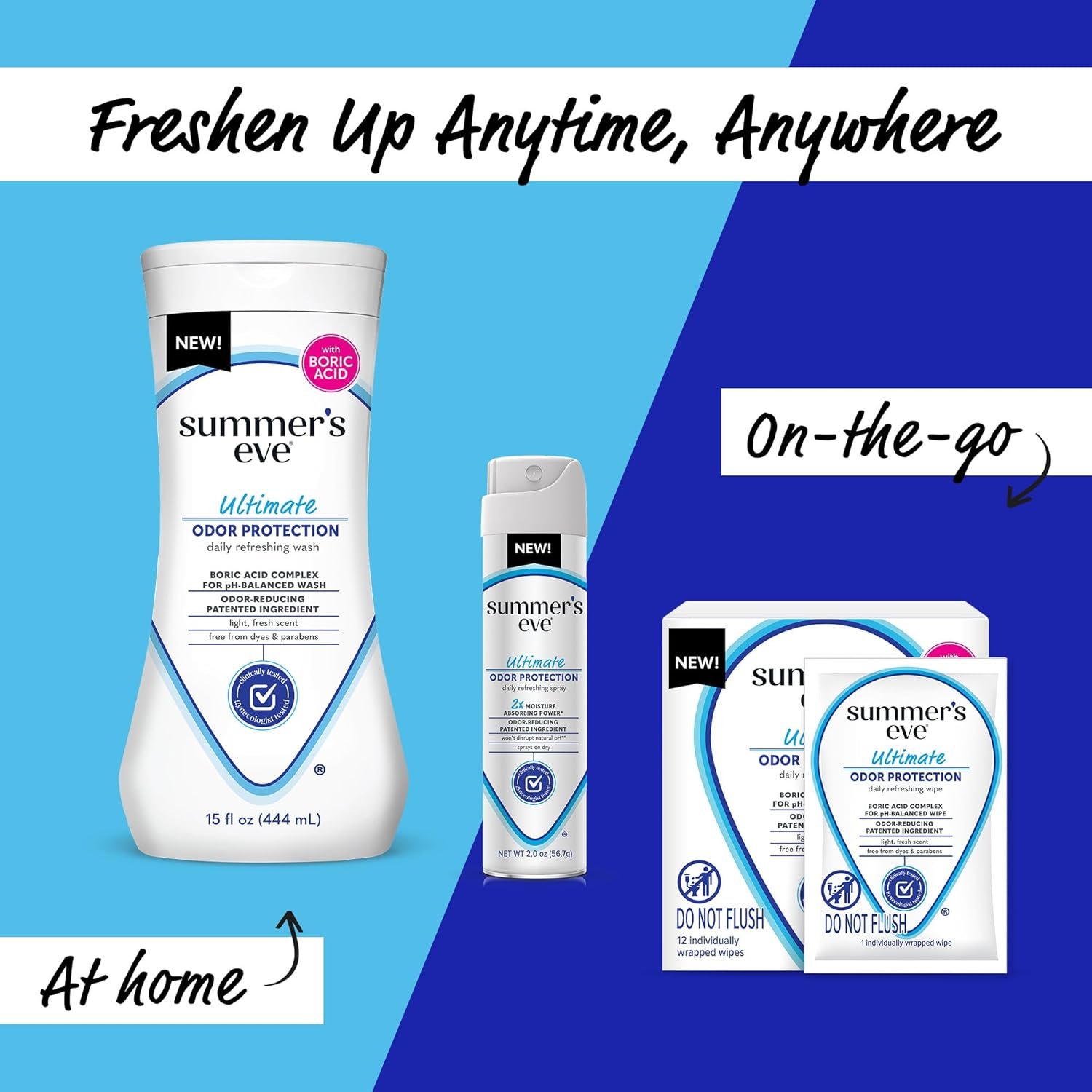 Summer's Eve Ultimate Odor Protection Daily Feminine Wipes, Gentle pH-Balanced Formula with Boric Acid Cleanses & Removes Vaginal Odor, Individually Wrapped Body Wipes, 12 Count - Image 4