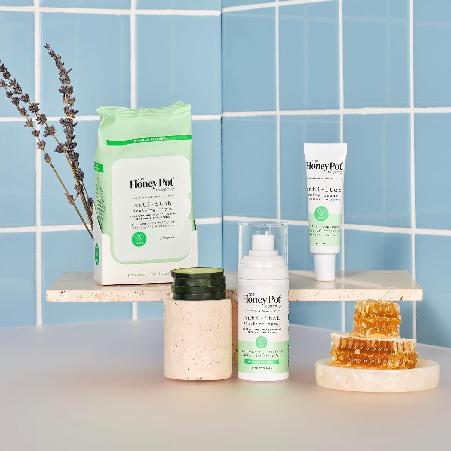 The Honey Pot Company - Anti-Itch Soothing Feminine Wipes - At Home or On the Go Medicated for Temporary Relief of Itching and Discomfort - Maximum Strength - 30 ct. - Image 6