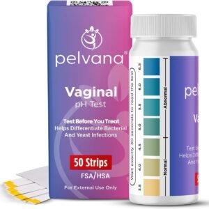 Pelvana Vaginal pH Test Strips for Women – 50 Strips, at-Home BV and Yeast Infection Test Kit, Vaginal pH Tester to Differentiate Between Conditions