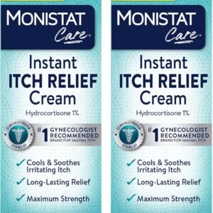 Monistat Instant Itch Relief Cream for Women, Maximum Strength Feminine Itch Care, 1 oz, 2 Pack
