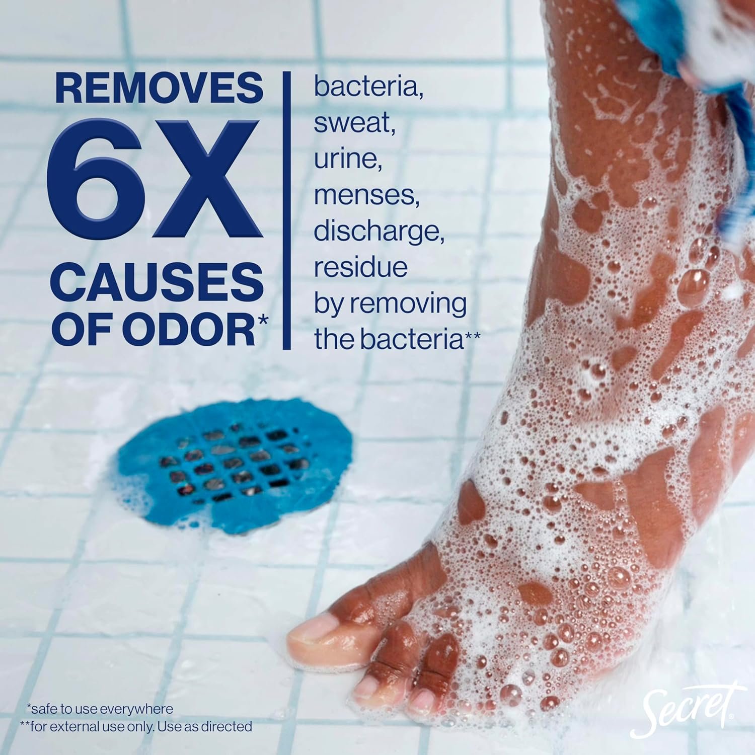 Secret Feminine Wash, 24 HR Deodorizing Feminine Body Wash for Women, Removes 6x Causes of Odor, PH Balanced, Safe to Use Everywhere, Lilac & Waterlily Scent, 8.0 oz - Image 8