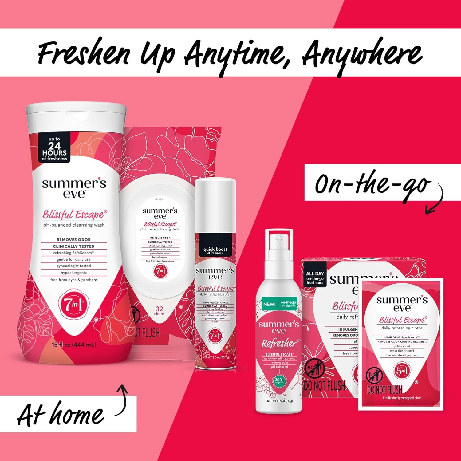 Summer's Eve Blissful Escape Feminine Wipes, Gentle pH-Balanced Formula Helps Control Vaginal Odor, Resealable Pack, 32 Wipes - Image 3