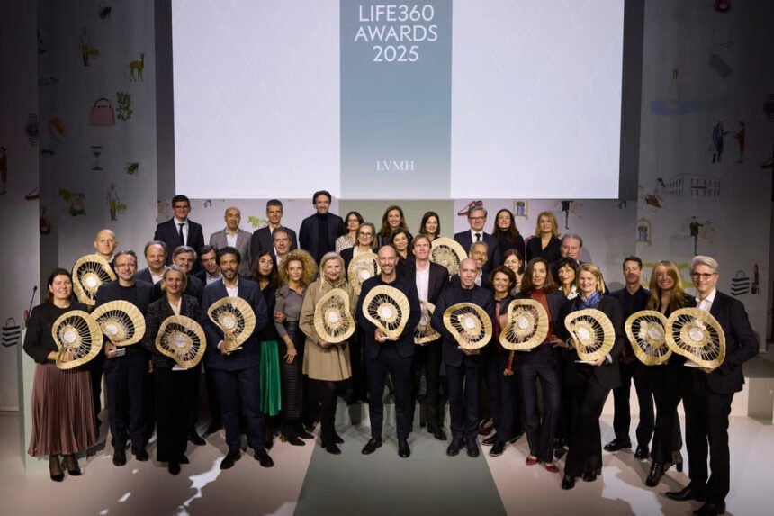 LVMH teams and award winners celebrating the 2025 Life 360 Awards in Paris for sustainability achievements