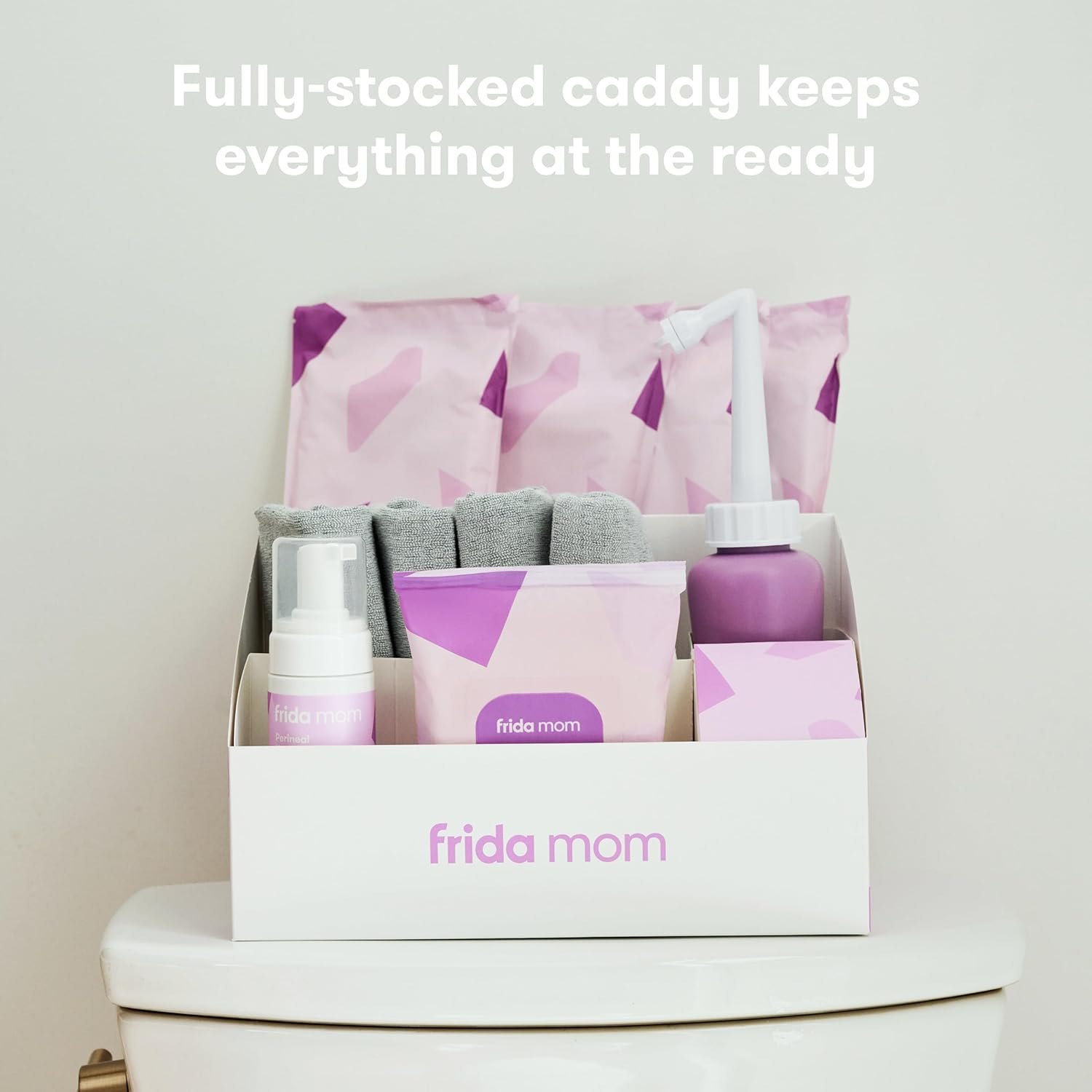 Frida Mom 11pc Postpartum Essentials Kit Gift Set, Hospital Bag Must Haves for New Mom, Includes 4 Disposable Postpartum Underwear, 4 Ice Maxi Pads, Perineal Healing Foam & 24 Pad Liners & Peri Bottle - Image 3