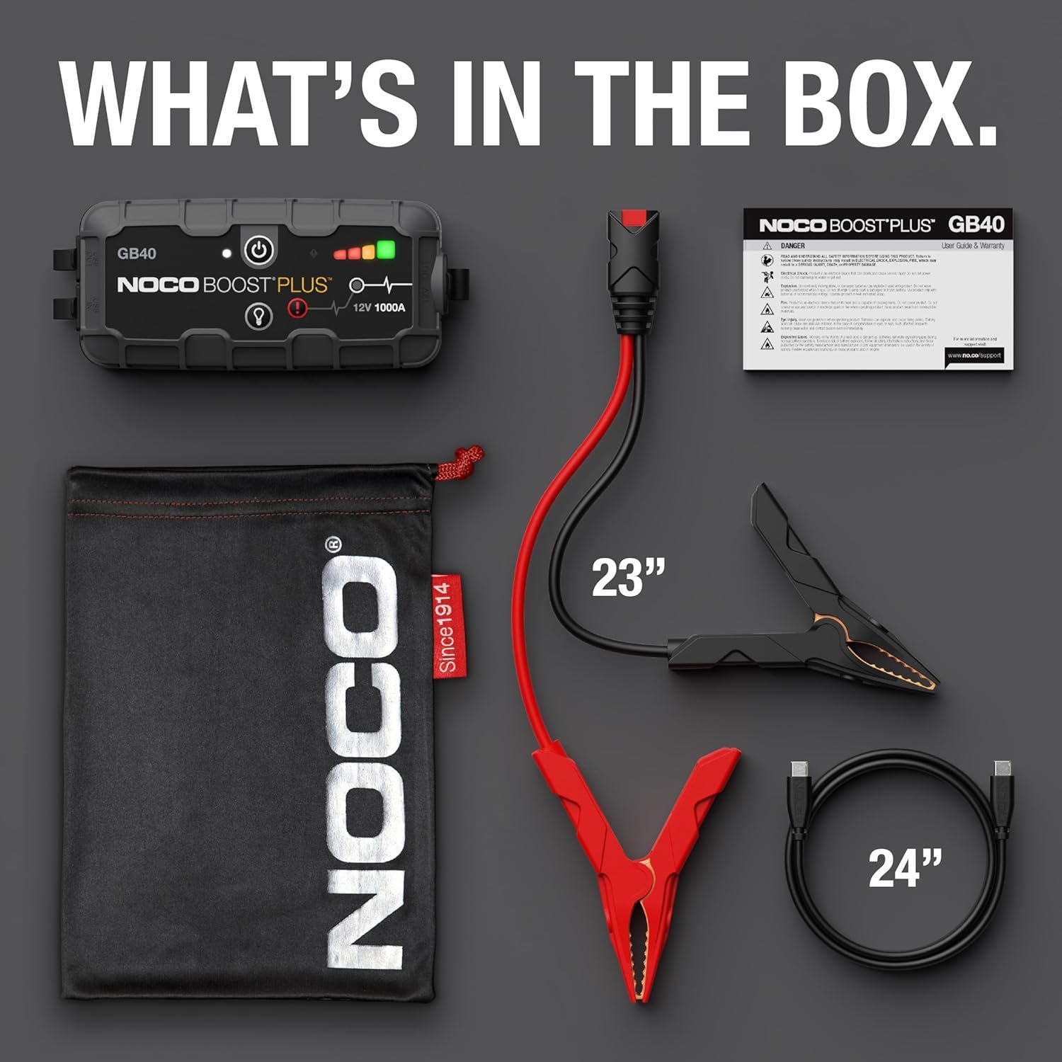 NOCO Boost GB40: 1000A UltraSafe Jump Starter – 12V Lithium Battery Booster Pack, Portable Jump Box, Power Bank & Jumper Cables - for 6.0L Gas and 3.0L Diesel Engines - Image 2