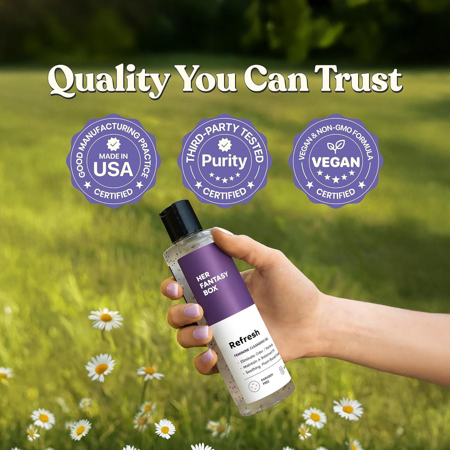 Her Fantasy Box | Refresh pH Balancing Shower Gel - Natural Feminine Hygiene Solution for Gentle Cleansing, Odor Control, and Skin Nourishment - pH-Balanced Formula for All Skin Types (8 oz) - Image 5