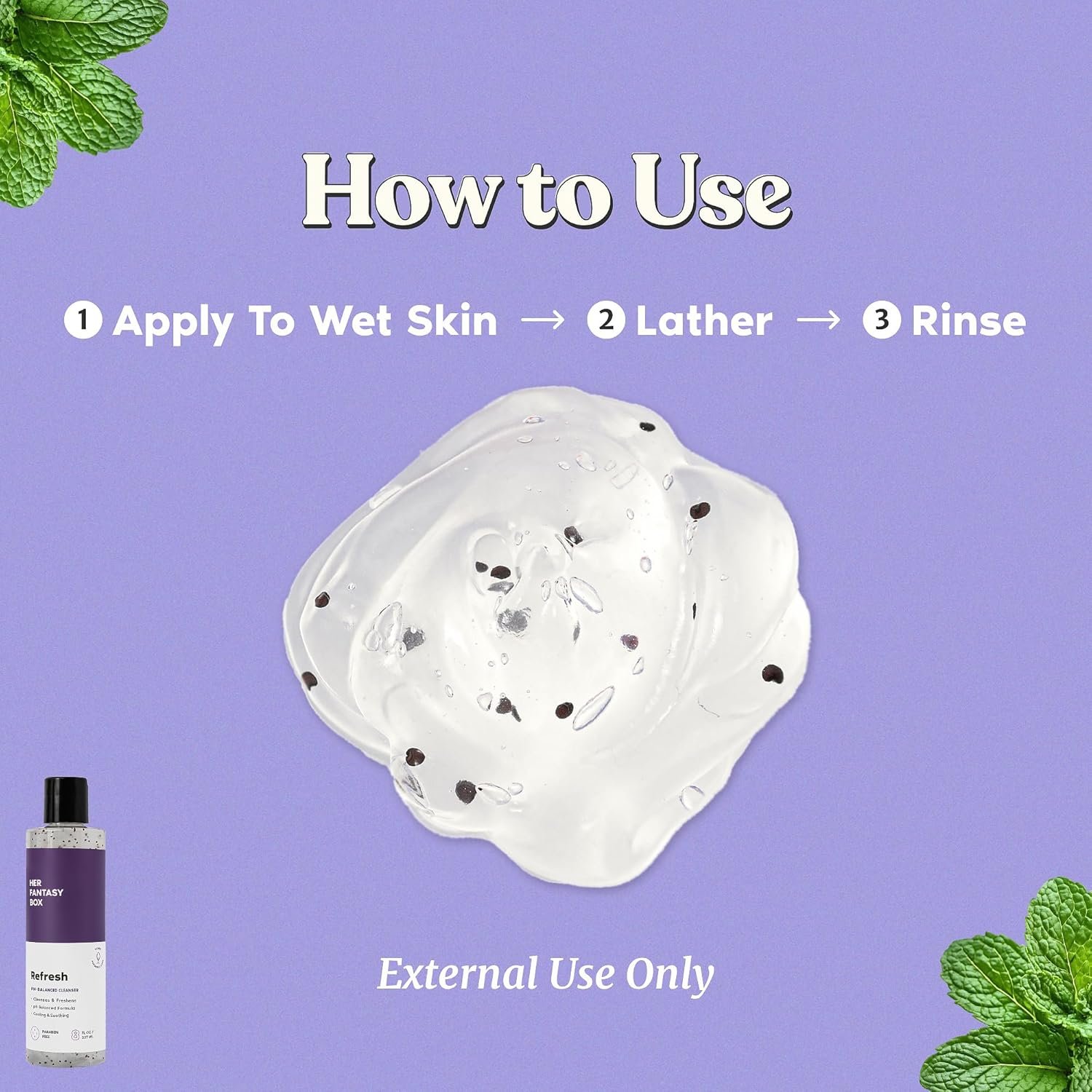 Her Fantasy Box | Refresh pH Balancing Shower Gel - Natural Feminine Hygiene Solution for Gentle Cleansing, Odor Control, and Skin Nourishment - pH-Balanced Formula for All Skin Types (8 oz) - Image 6