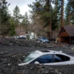 Heavy rainstorms in California cause floods, mudslides, and three deaths as emergency services rescue residents and warn of ongoing dangers.