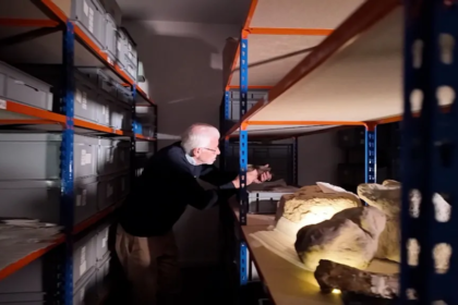 Dr Jeremy Lockwood meticulously trawls through the archives on the Isle of Wight studying thousands of fragments of dinosaur bones