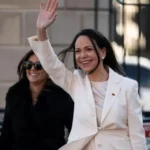 Venezuelan opposition leader María Corina Machado gives her Nobel Peace Prize medal to Trump, calling it recognition of his commitment to Venezuela’s freedom.