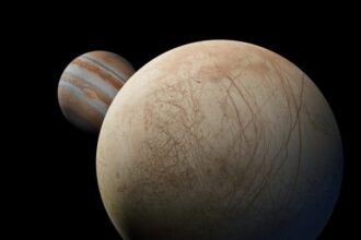 New research suggests nutrient-rich ice may sink through Europa’s icy shell, offering a pathway for life in its subsurface ocean.