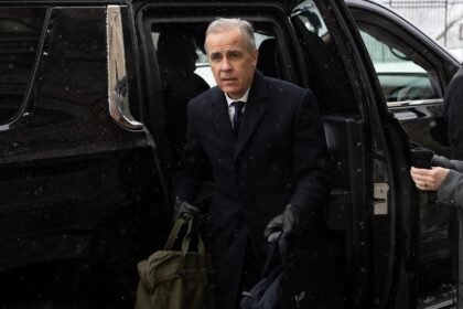 Canadian Prime Minister Mark Carney speaking at Davos about defense and U.S. relations