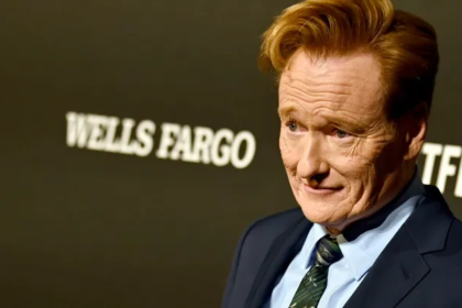 Conan OBrien speaks during an interview as he explains why angry Trump jokes have replaced real comedy