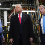 Ford worker Trump exchange during Michigan plant visit with UAW union support