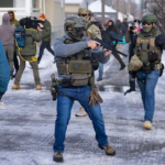 ICE agents carrying out an immigration operation in Minneapolis after a fatal shooting sparked protests