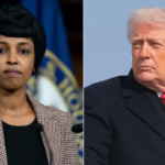 Congresswoman Ilhan Omar addressing the media after Trump criticizes her on Truth Social