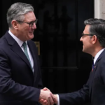 House Speaker Mike Johnson speaking at the British Parliament during a historic address on US UK relations