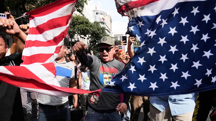 Mike Pompeo speaking on US policy toward Venezuela as he urges support for democratic leaders after Maduro’s fall