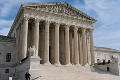 Supreme Court building in Washington D.C. as justices consider Trump emergency tariff case