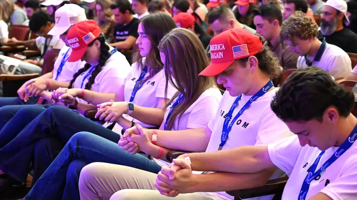 President Donald Trump addressing faith leaders as churches report growth and religious revival during his second term