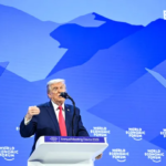 President Donald Trump speaking at the World Economic Forum in Davos, Switzerland