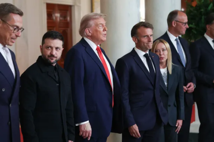 President Donald Trump arriving in Davos amid global security tensions