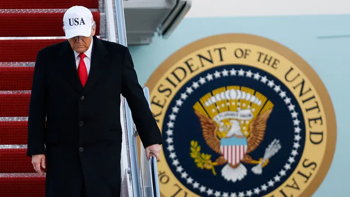 President Donald Trump speaking during his second term as debates grow over the economy trade and midterm elections