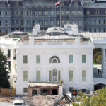 White House East Wing demolition site as officials explain structural damage and plans for a new ballroom