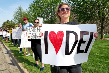 Corporate office building reflecting debate over DEI policies and legal scrutiny