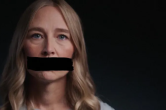 Jeffrey Epstein survivors holding photos in advocacy video