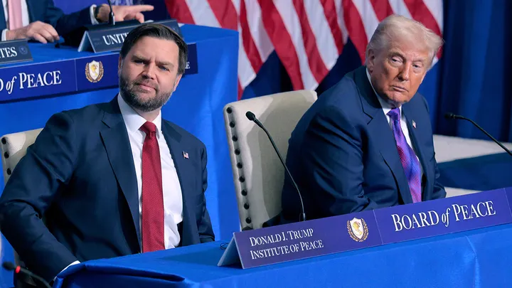 Vice President JD Vance speaking about Iran tensions and US Middle East policy