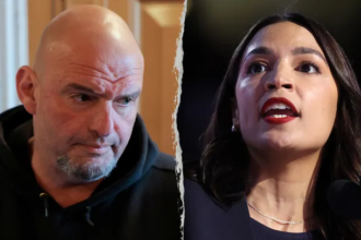 Senator John Fetterman speaking during interview criticizing AOC’s anti-Israel comments