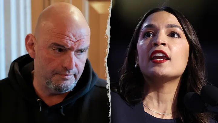Senator John Fetterman speaking during interview criticizing AOC’s anti-Israel comments