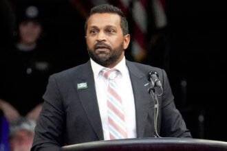 FBI Director Kash Patel speaking about crime reduction and agency reforms during his first year in office