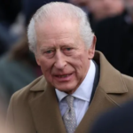 King Charles speaking to media outside Buckingham Palace