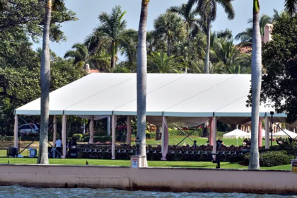 Law enforcement officers outside Mar-a-Lago after overnight security breach