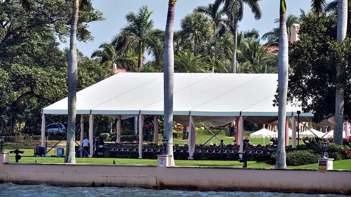 Law enforcement officers outside Mar-a-Lago after overnight security breach
