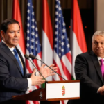 Marco Rubio shaking hands with Viktor Orbán during Hungary visitMarco Rubio shaking hands with Viktor Orbán during Hungary visit