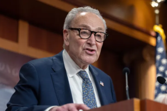 Senator Lisa Murkowski speaks at a press conference on election reform and voter ID