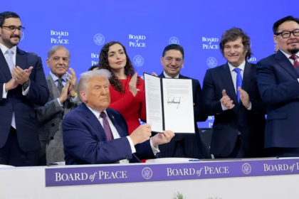Netanyahu signing Board of Peace agreement in Washington