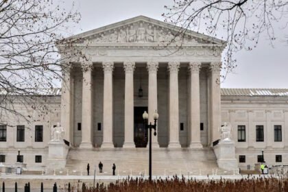 Supreme Court building after ruling against Trump tariffs