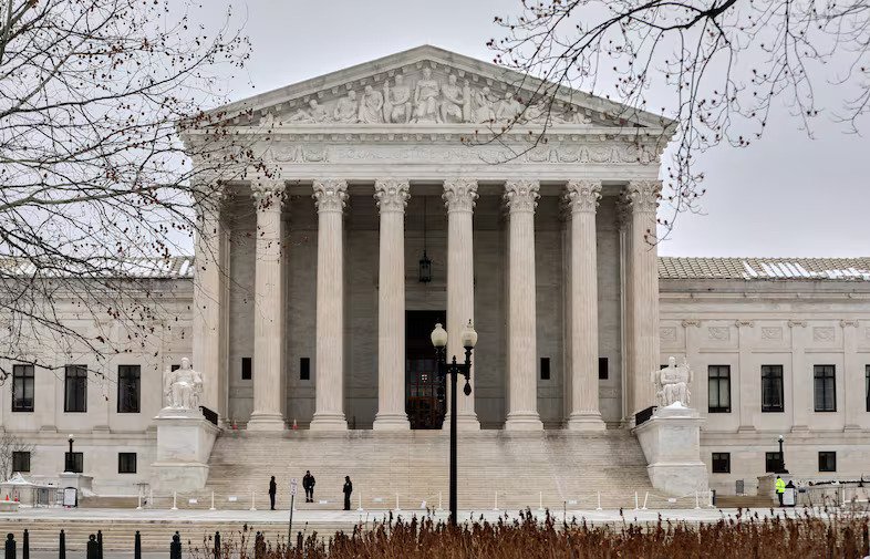 Supreme Court building after ruling against Trump tariffs