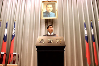 Taiwan foreign minister speaking about China military pressure and cross strait stability