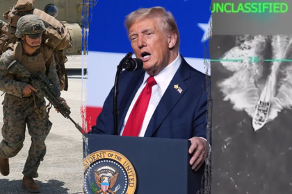 President Donald Trump speaking about cartel crackdown and fentanyl during the State of the Union address